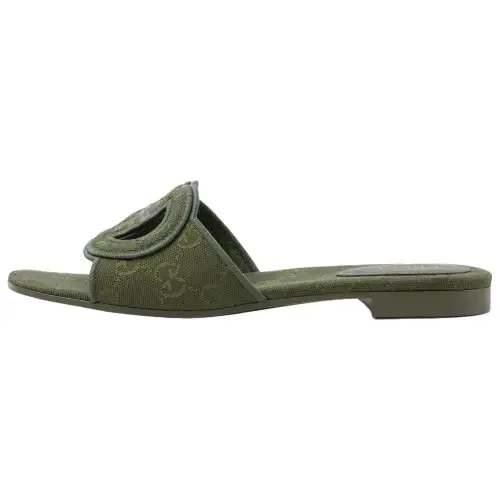 GUCCI Interlocking Slide Slippers Women's Green