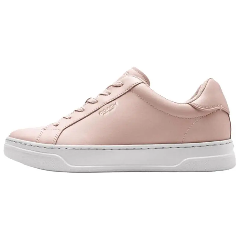 COACH Highline Synthetic Leather, Split Cow Leather Low top Skateboard Shoes Women's Pink