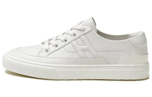 HERMES Deep Cow Leather Low top Stylish Skateboarding Shoes Women's White
