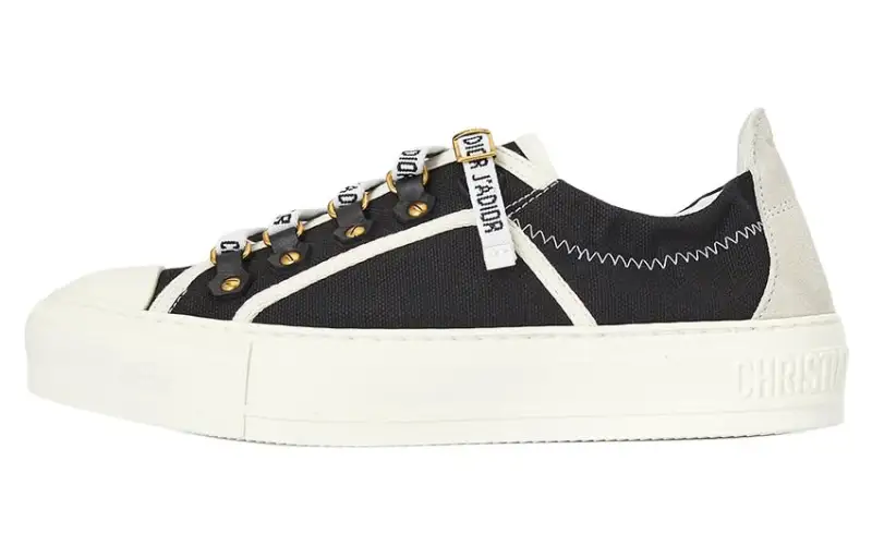 DIOR Walk'n'Dior Platform Shoes Low top Low top Stylish Skateboarding Shoes Women's Black White