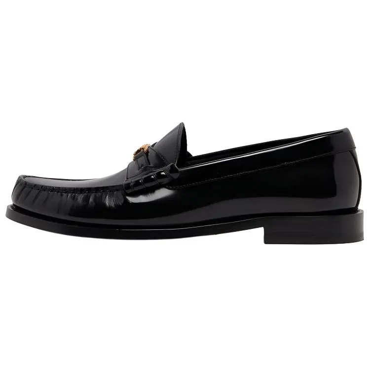 CELINE Luco Patent Leather Loafers 1.5cm Women's Black