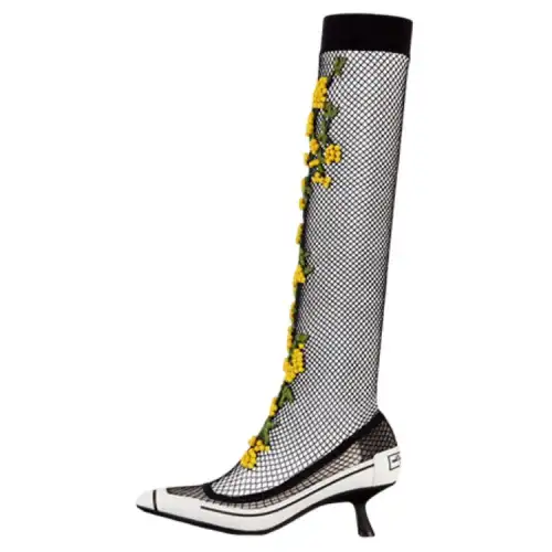 DIOR D Motion Mesh, Textile Slim Heel High Heels 5.5cm Women's Black White