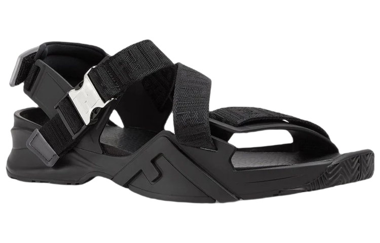 FENDI Flow FF Jacquard Touch Strapped Sandals