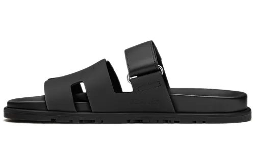 HERMES Chypre Slide Slippers Women's Black