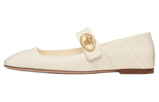 Valentino VLogo Locker Mary Jane Square Toe Ballerina Shoes Women's