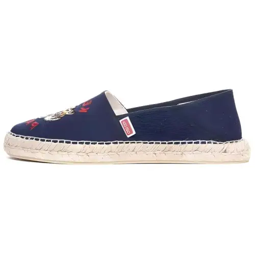 KENZO Tiger Embroidered Cotton Espadrilles