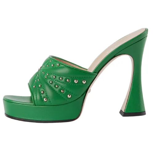 GUCCI Slide Slippers 15cm Women's Green
