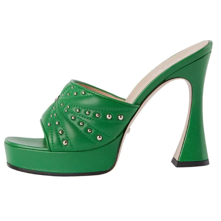 GUCCI Slide Slippers 15cm Women's Green