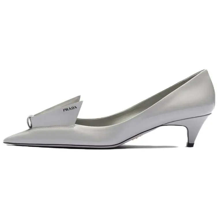 PRADA 25mm Floral-appliqué Leather Pumps