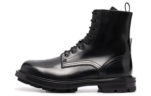 Alexander McQueen Leather polishing cloth, black low boots, men's style