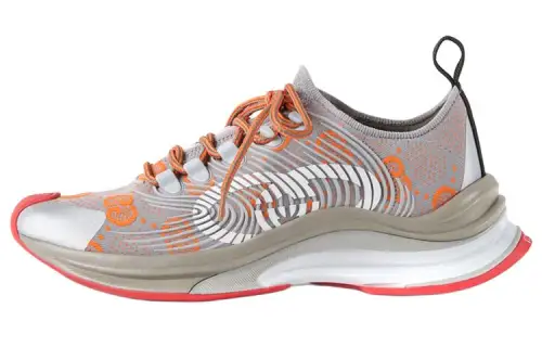 GUCCI RUN Low top Running Shoes Women's Gray Orange