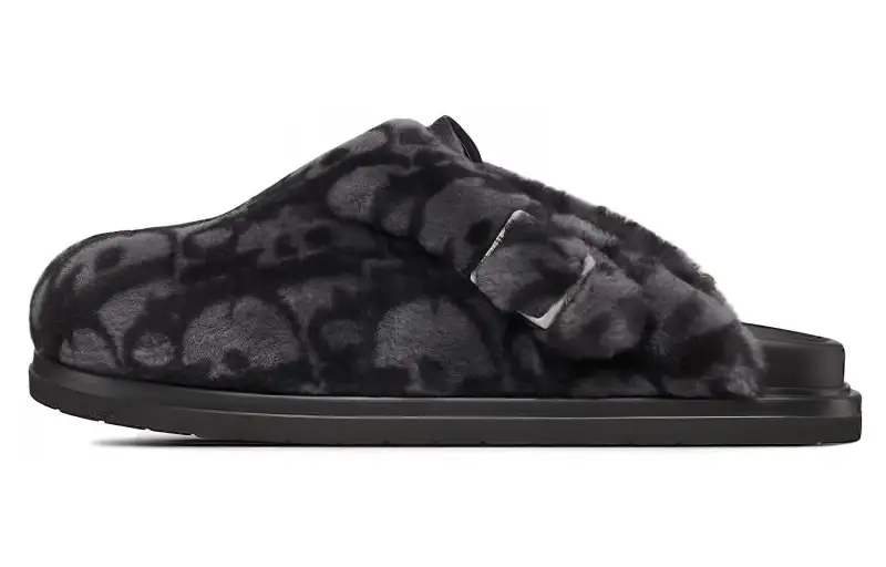 DIOR Aqua Mule DIOR Oblique Shearling Grey