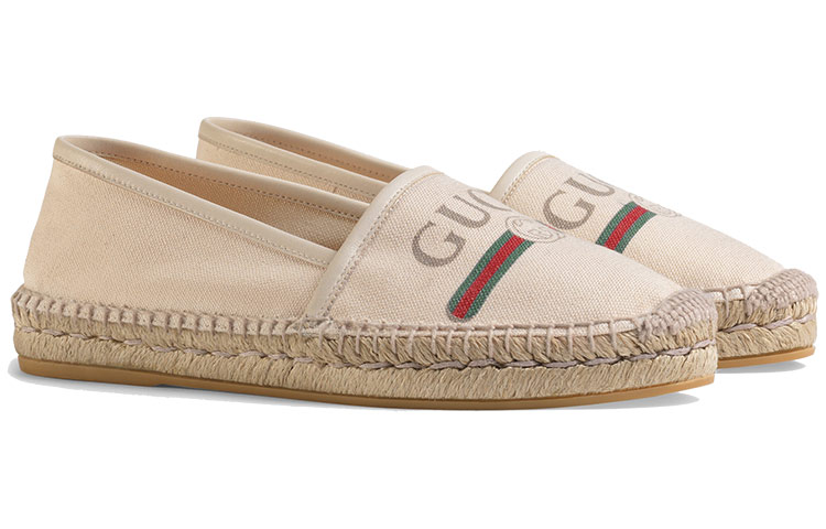 Gucci Wmns Logo Canvas Espadrilles 'Off White' Women's