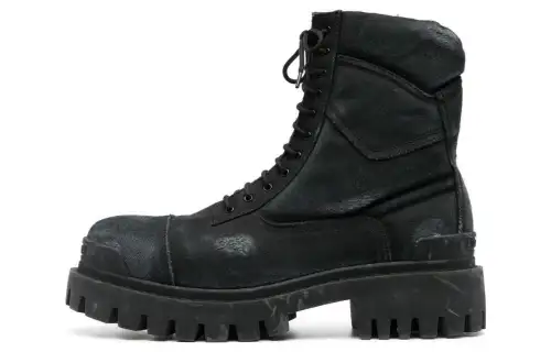 Balenciaga Combat Strike Boots 'Washed Black Cotton'