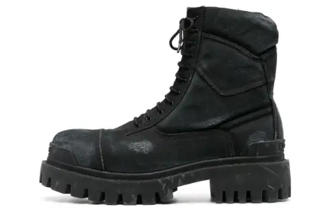 Balenciaga Combat Strike Boots 'Washed Black Cotton'