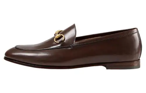 GUCCI Jordaan Loafer Brown Leather Women's