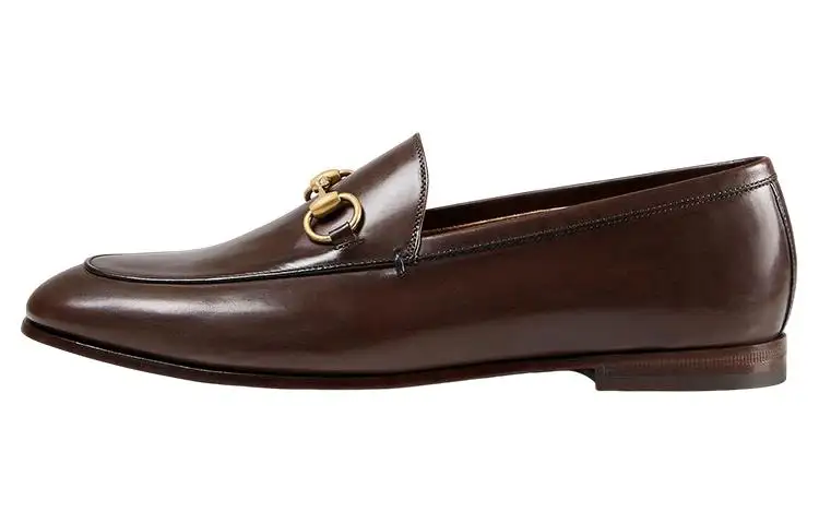 GUCCI Jordaan Loafer Brown Leather Women's