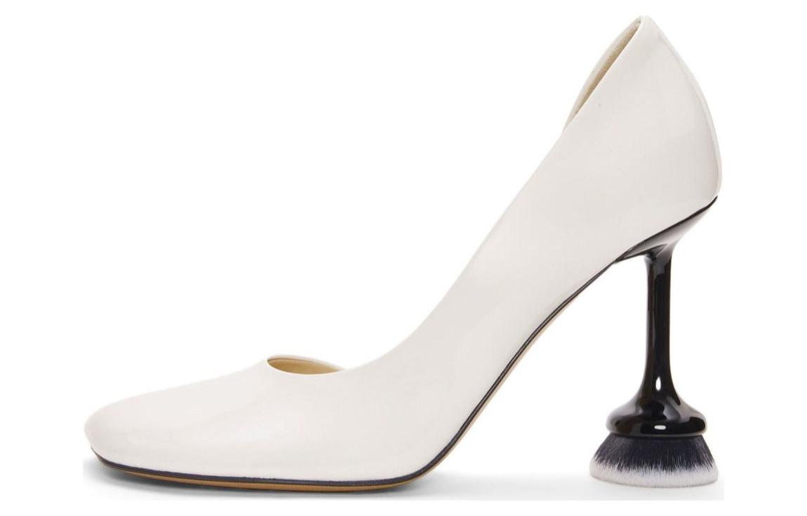 LOEWE Toy Leather Irregular Heel High Heels 9cm Women's White