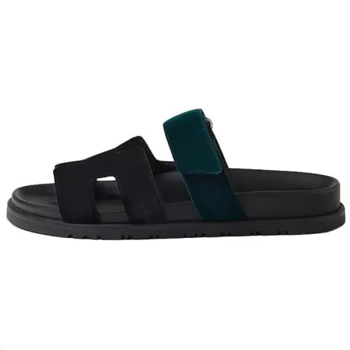 HERMES Chypre Slide Slippers Women's Black