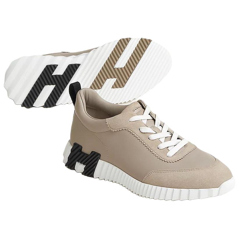 Мужские кроссовки Hermes Bouncing (бежевые) — фото 4