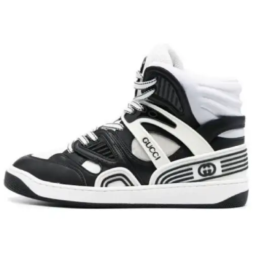 Gucci Wmns Basket High 'Black White' Women's