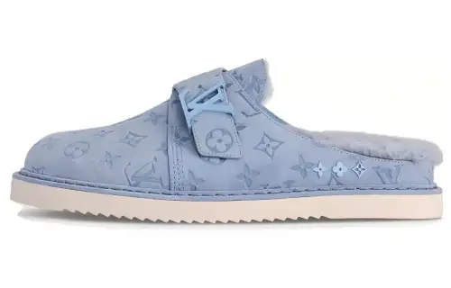LOUIS VUITTON Easy Rubber Sole Closed Toe Slippers Men's Blue