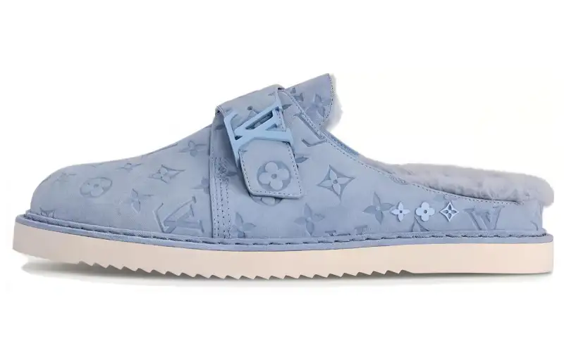 LOUIS VUITTON Easy Rubber Sole Closed Toe Slippers Men's Blue