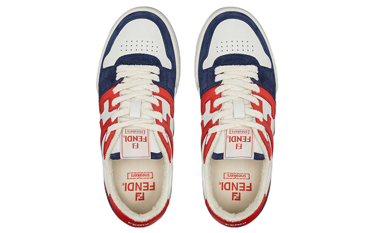 FENDI Match Navy Red Suede Women's