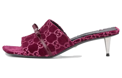 GUCCI Slide Slippers Women's Burgundy