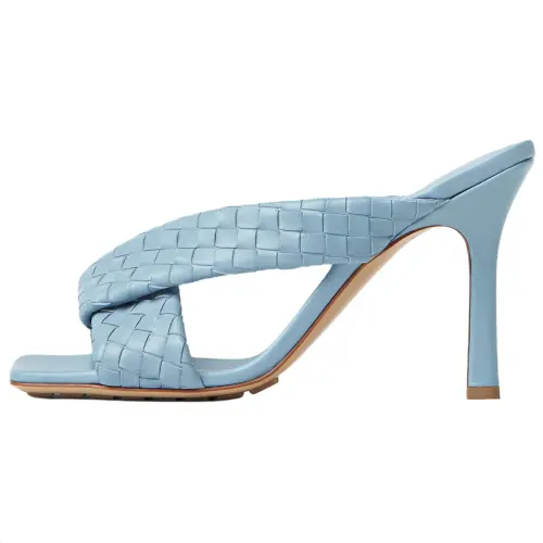 Bottega Veneta Slide Slippers 9cm Women's Blue