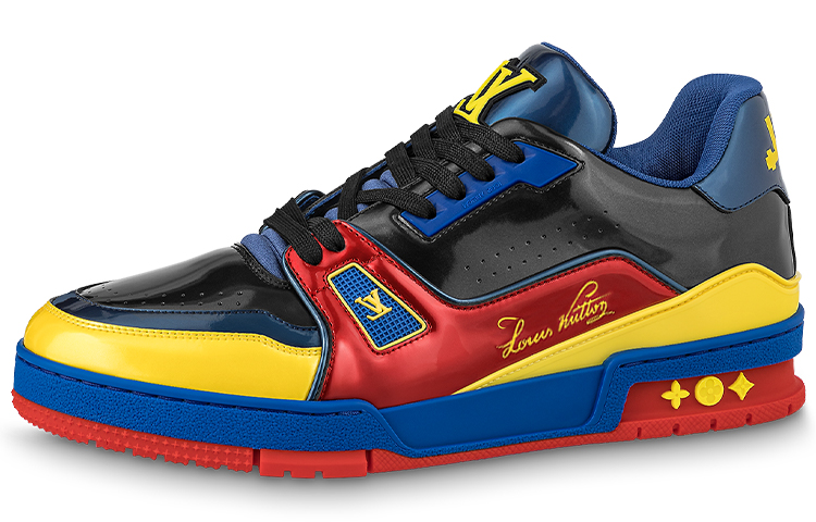 Мужские кроссовки LOUIS VUITTON Trainer (черно-сине-желтые)