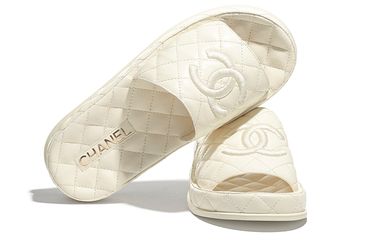 CHANEL Slide Slippers Women's Ivory
