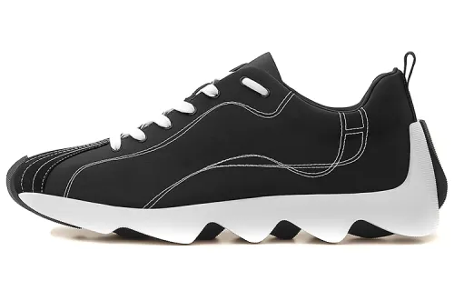 HERMES Envol Goatskin Low top Running Shoes Men's Black