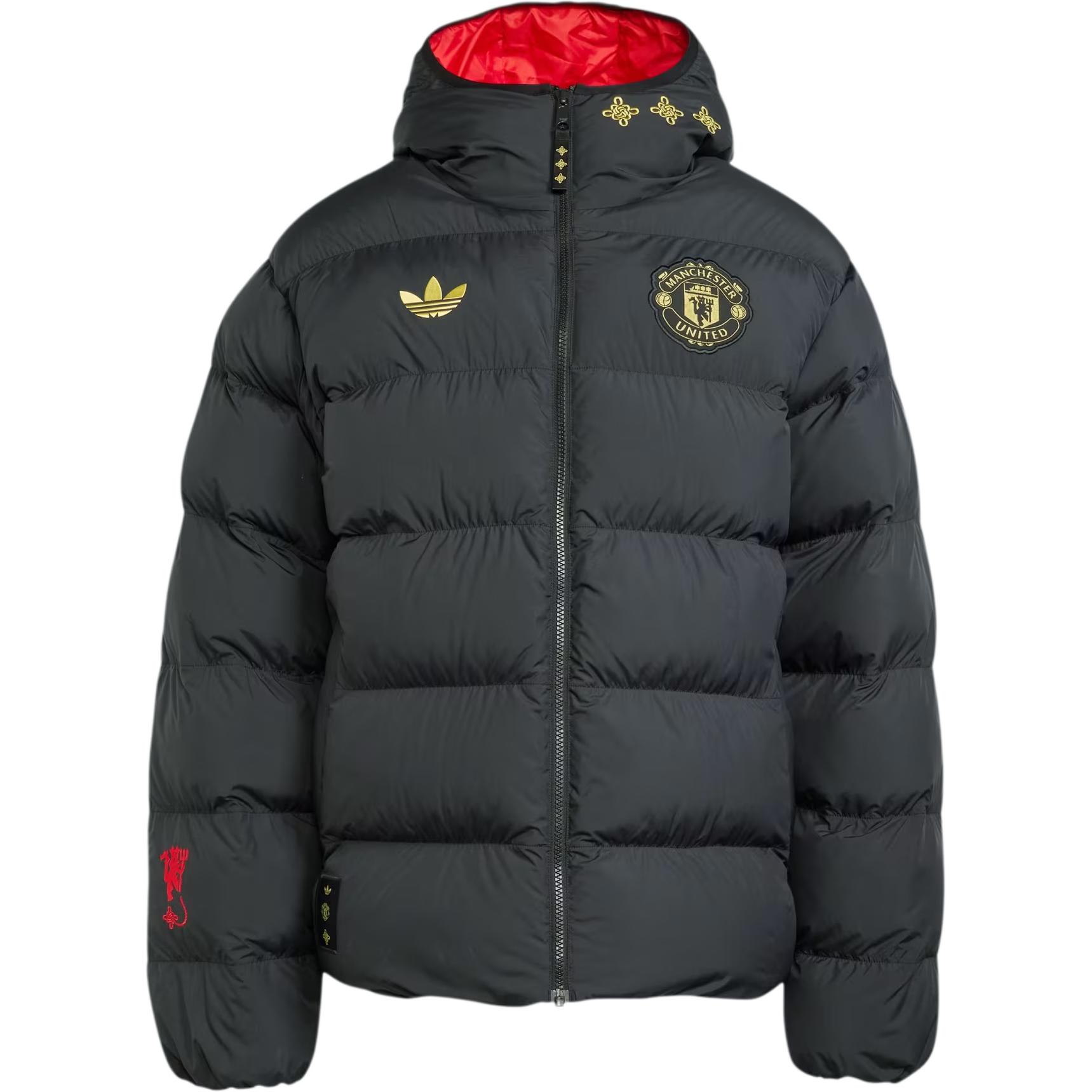 Мужская куртка adidas Manchester United CULTURAL STORY PADDED JACKET (черная)