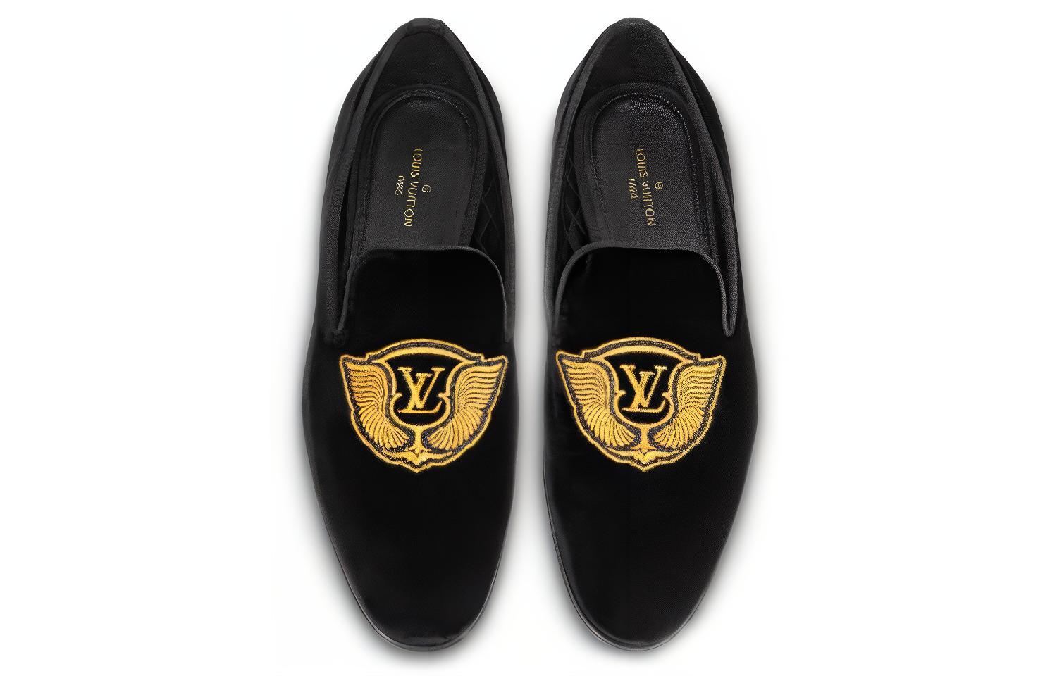 LOUIS VUITTON Auteuil Suede Loafers Women's Black