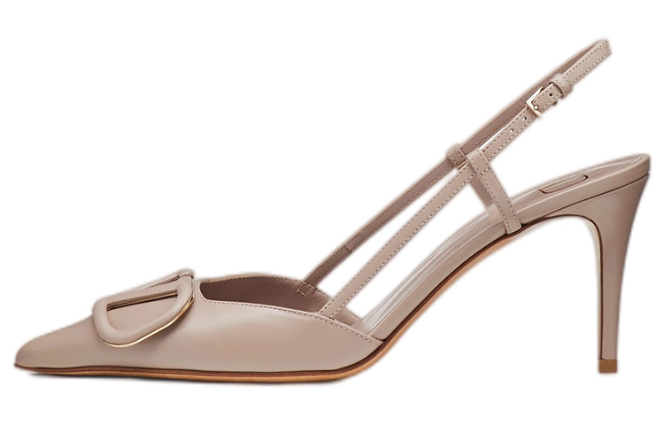 Valentino Valentino VLogo Signature GARAVANI calfskin back strap stiletto heel sandals 8cm women's nude pink