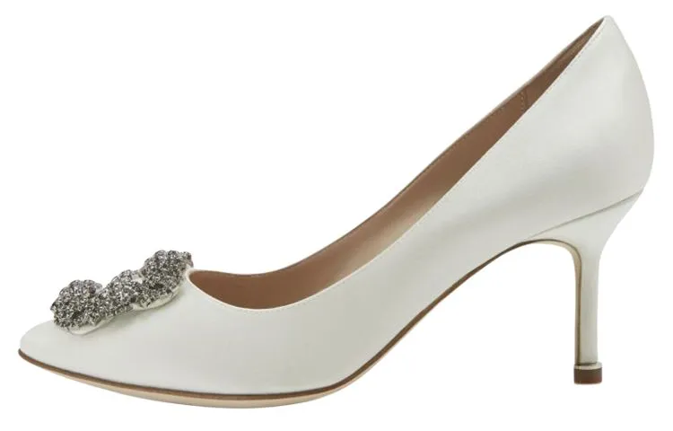MANOLO BLAHNIK Slim Heel High Heels 7cm Women's White