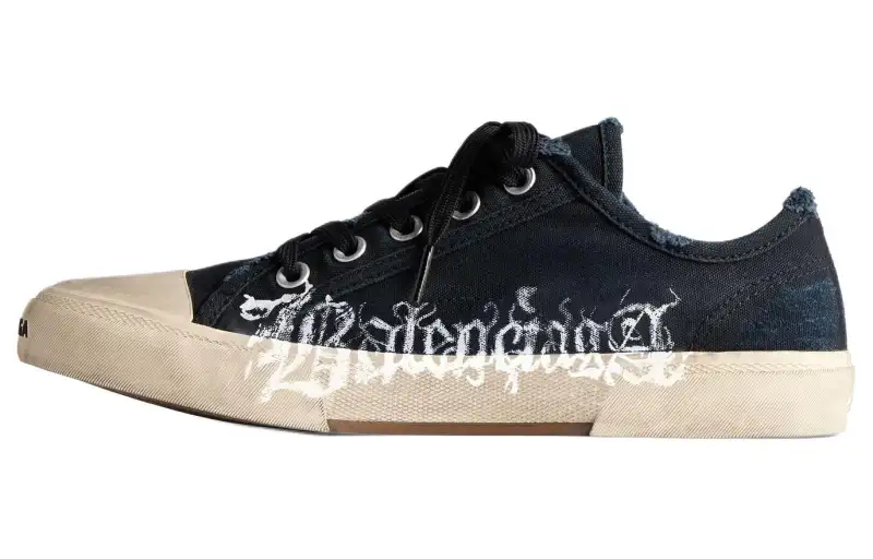 Balenciaga PARIS Fabric Low top Skateboard Shoes Men's Black