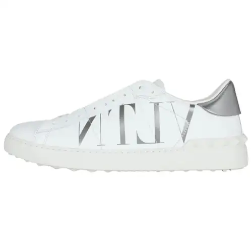 Valentino Open Low top Stylish Skateboarding Shoes Men's White Silver