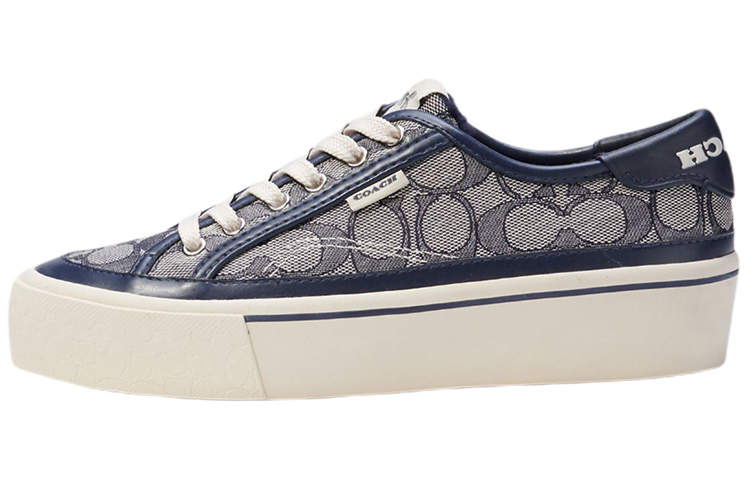 COACH CitySole Leather Sports Low top Stylish Skateboarding Shoes Women's Blue