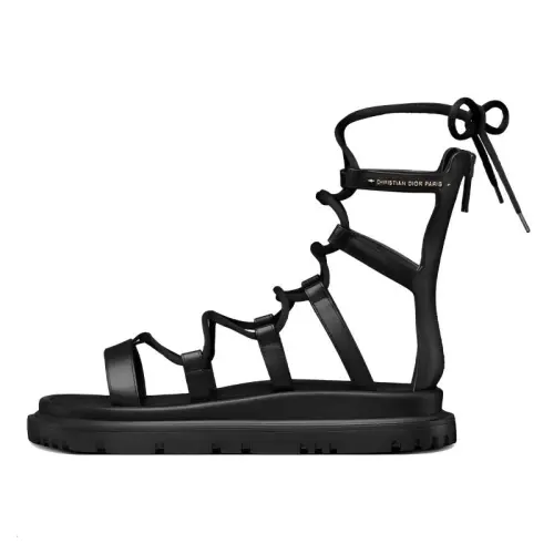 DIOR Abbesse Leather Roman Sandals Women's Black