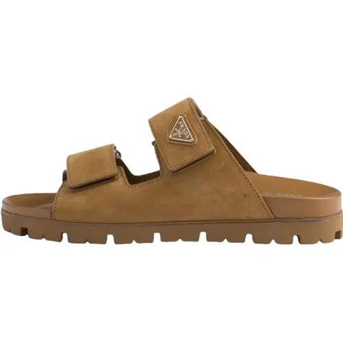 PRADA Slide Slippers Men's Umber