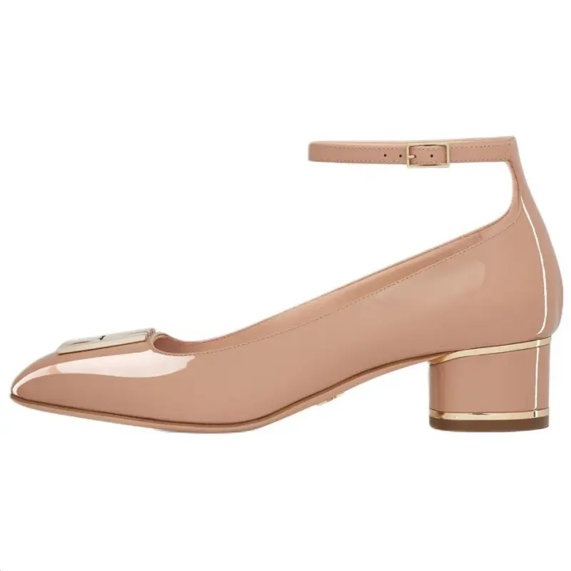 DIOR Miss Dior Chunky Heel High Heels 4cm Women's Nude