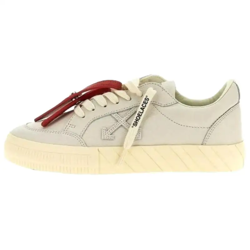 OFF WHITE Abrasion Resistant Low top Skateboard Shoes Women's White Red
