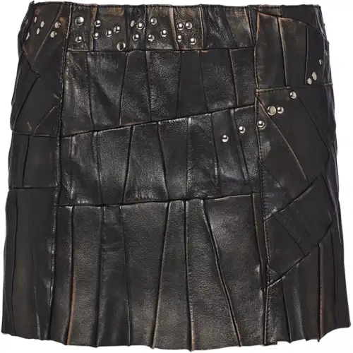 PRADA Stud embellished Patchwork Mini Skirt