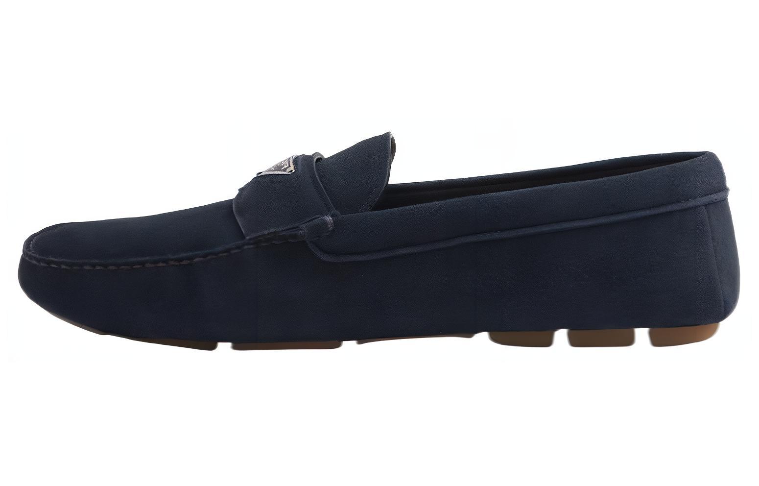 PRADA Triangle-logo Suede Loafers