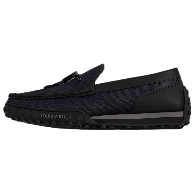 LOUIS VUITTON Racer Gommino Loafers Men's Black