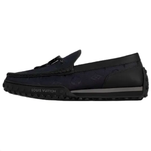 LOUIS VUITTON Racer Gommino Loafers Men's Black