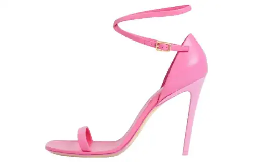 Burberry Leather One Strap Sandals 10cm Women's Pink