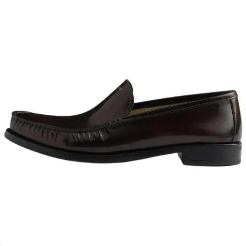PRADA Leather Loafers Women's Dark Brown